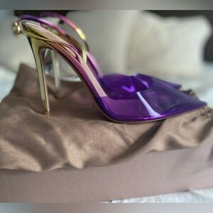 Ribbon D’orsay Gianvito Rossi Heels in Plexi Violet